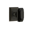 Carré Square Rosette with Baguette Black Crystal Knob in Timeless Bronze