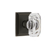 Carré Square Rosette with Baguette Clear Crystal Knob in Timeless Bronze