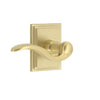 Carré Square Rosette with Bellagio Lever in Satin Brass