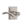 Carré Square Rosette with Bellagio Lever in Satin Nickel