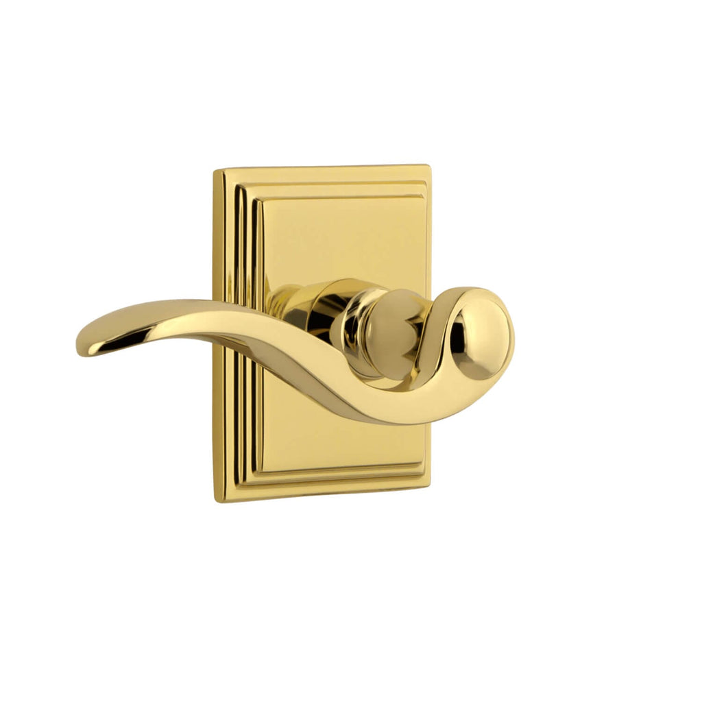 Carré Square Rosette with Bellagio Lever in Lifetime Brass