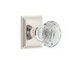 Carré Square Rosette with Brilliant Crystal Knob in Polished Nickel
