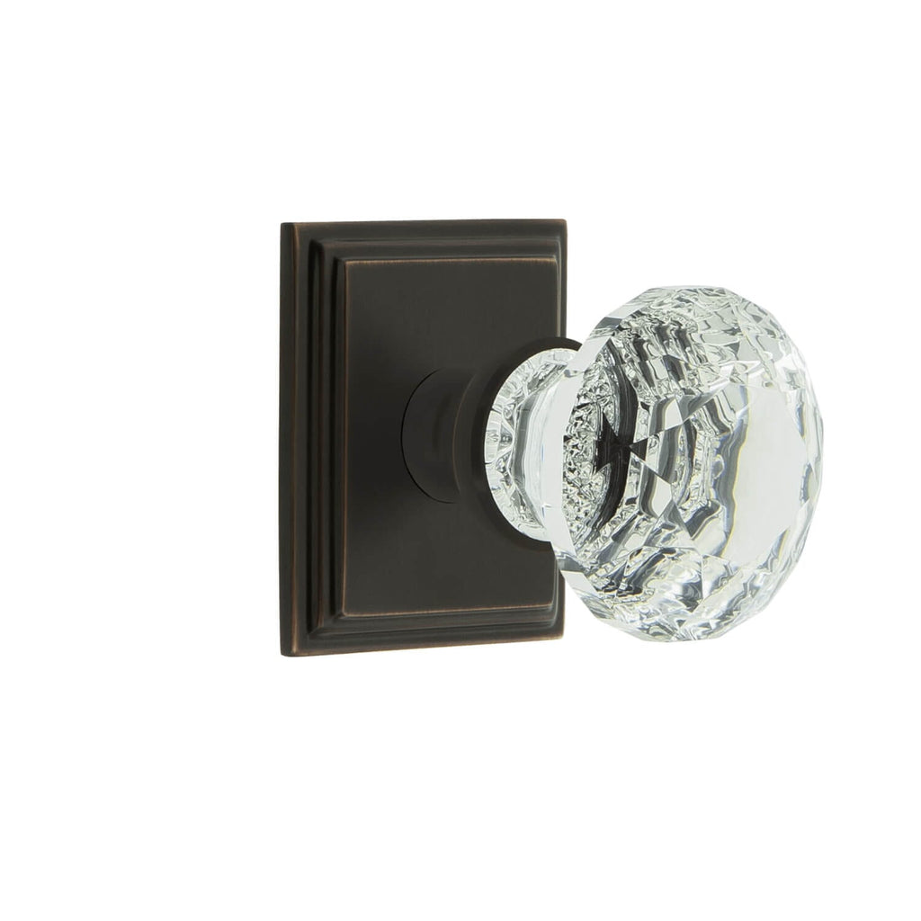 Carré Square Rosette with Brilliant Crystal Knob in Timeless Bronze