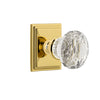 Carré Square Rosette with Brilliant Crystal Knob in Lifetime Brass
