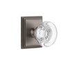 Carré Square Rosette with Bordeaux Crystal Knob in Antique Pewter
