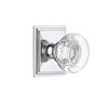 Carré Square Rosette with Bordeaux Crystal Knob in Bright Chrome