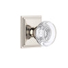 Carré Square Rosette with Bordeaux Crystal Knob in Polished Nickel