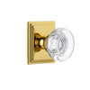 Carré Square Rosette with Bordeaux Crystal Knob in Lifetime Brass