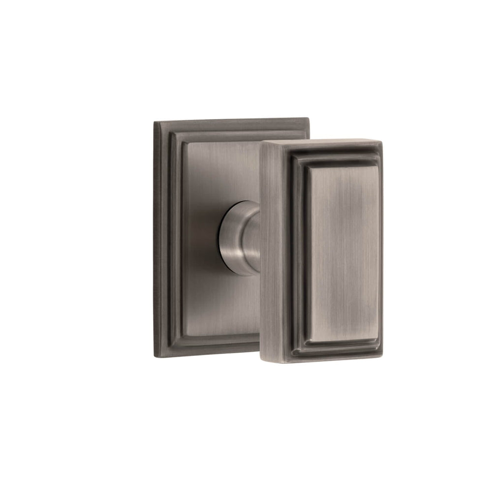 Carré Square Rosette with Carré Knob in Antique Pewter