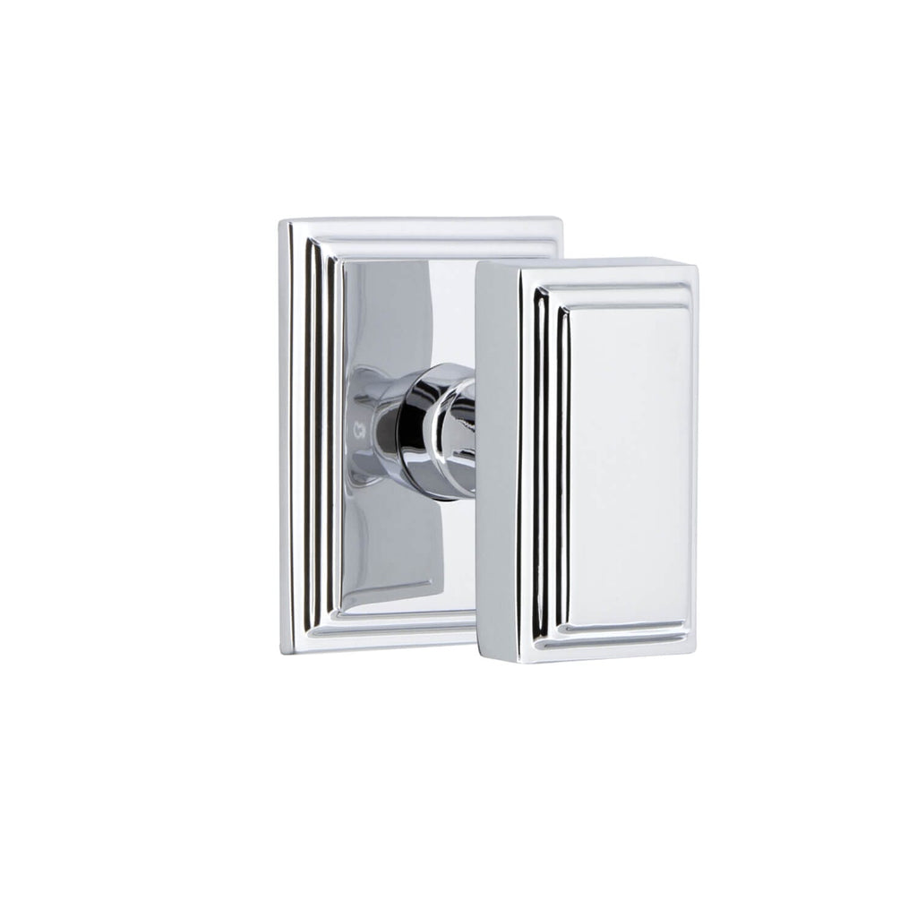 Carré Square Rosette with Carré Knob in Bright Chrome