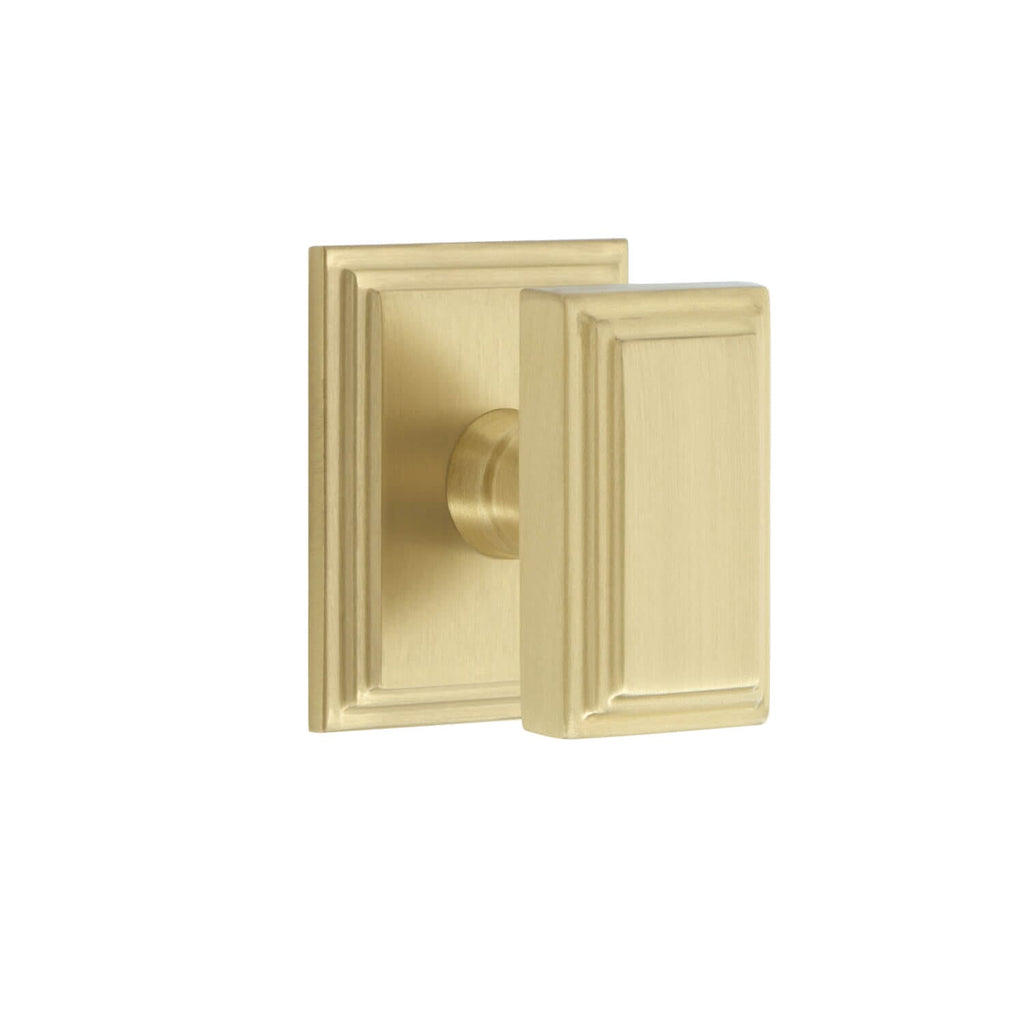 Carré Square Rosette with Carré Knob in Satin Brass