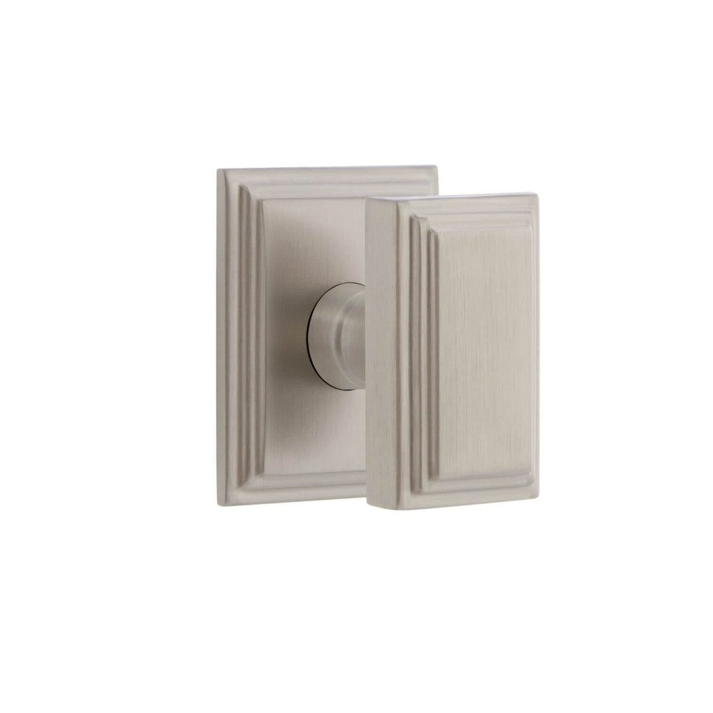 Carré Square Rosette with Carré Knob in Satin Nickel