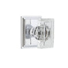 Carré Square Rosette with Carré Crystal Knob in Bright Chrome
