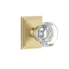 Carré Square Rosette with Chambord Crystal Knob in Satin Brass