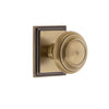 Carré Square Rosette with Circulaire Knob in Vintage Brass