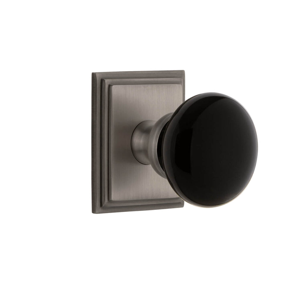 Carré Square Rosette with Coventry Knob in Antique Pewter