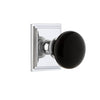 Carré Square Rosette with Coventry Knob in Bright Chrome