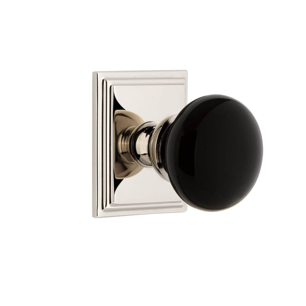 Carré Square Rosette with Coventry Knob in Polished Nickel