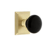 Carré Square Rosette with Coventry Knob in Satin Brass