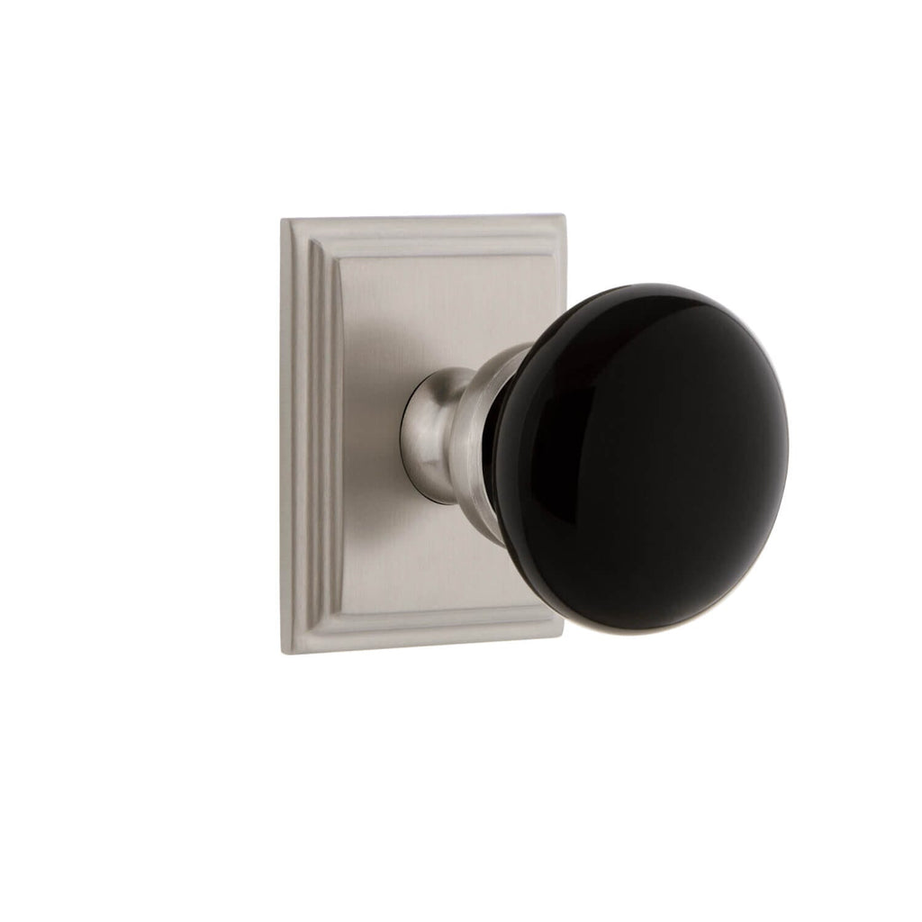 Carré Square Rosette with Coventry Knob in Satin Nickel