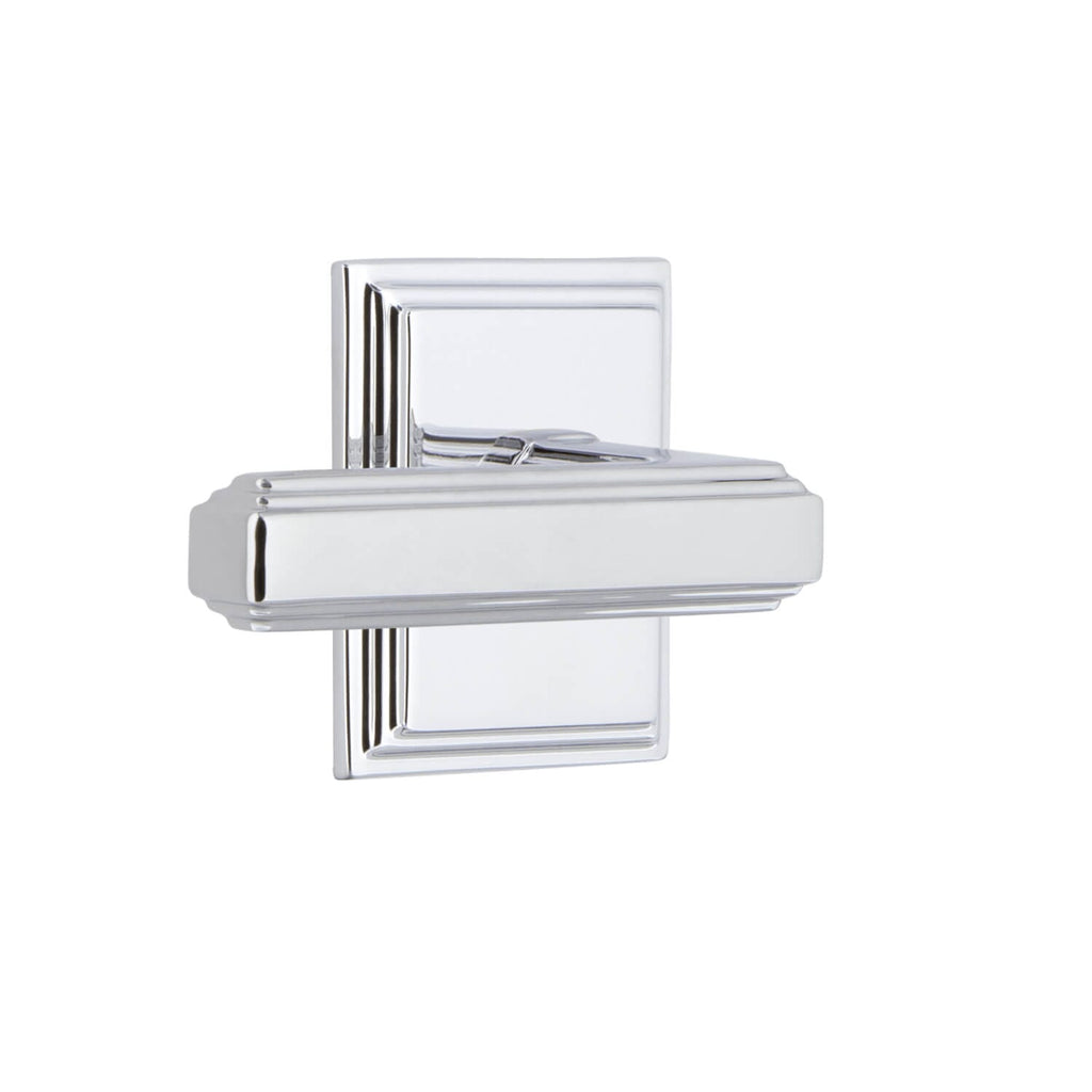 Carré Square Rosette with Carré Lever in Bright Chrome