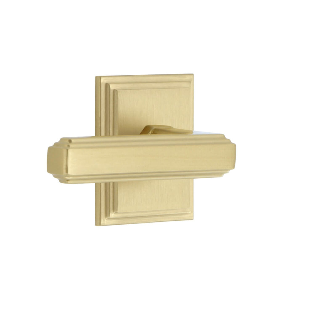 Carré Square Rosette with Carré Lever in Satin Brass