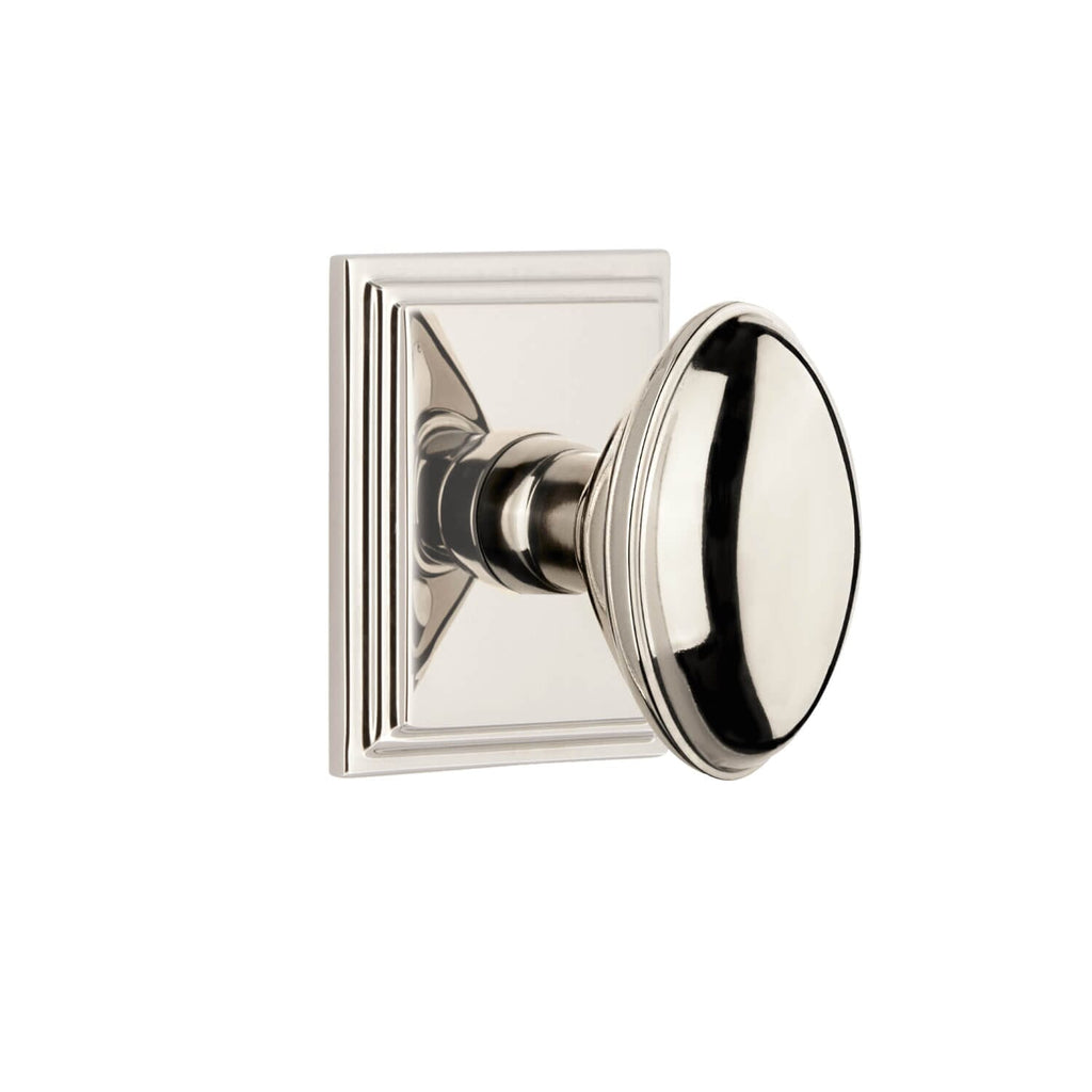 Carré Square Rosette with Eden Prairie Knob in Polished Nickel
