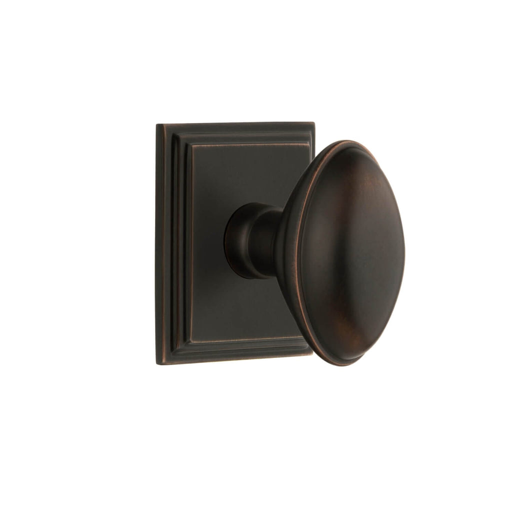 Carré Square Rosette with Eden Prairie Knob in Timeless Bronze