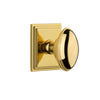 Carré Square Rosette with Eden Prairie Knob in Lifetime Brass