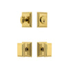 Carre Square Rosette Entry Set with Carre Knob in Lifetime Brass