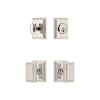 Carre Square Rosette Entry Set with Carre Knob in Polished Nickel