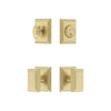 Carre Square Rosette Entry Set with Carre Knob in Satin Brass