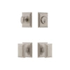 Carre Square Rosette Entry Set with Carre Knob in Satin Nickel