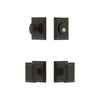 Carre Square Rosette Entry Set with Carre Knob in Timeless Bronze