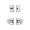 Carre Square Rosette Entry Set with Chambord Crystal Knob in Bright Chrome