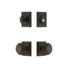 Carre Square Rosette Entry Set with Circulaire Knob in Timeless Bronze