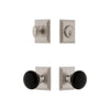 Carre Square Rosette Entry Set with Coventry Knob in Satin Nickel