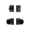 Carre Square Rosette Entry Set with Coventry Knob in Timeless Bronze