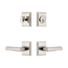 Carre Square Rosette Entry Set with Carre Lever in Polished Nickel