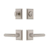 Carre Square Rosette Entry Set with Carre Lever in Satin Nickel