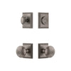 Carre Square Rosette Entry Set with Fifth Avenue Knob in Antique Pewter
