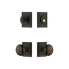 Carre Square Rosette Entry Set with Fifth Avenue Knob in Timeless Bronze