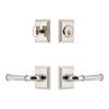 Carre Square Rosette Entry Set with Georgetown Lever in Polished Nickel