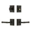 Carre Square Rosette Entry Set with Soleil Lever in Timeless Bronze