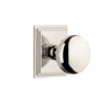 Carré Square Rosette with Fifth Avenue Knob in Polished Nickel