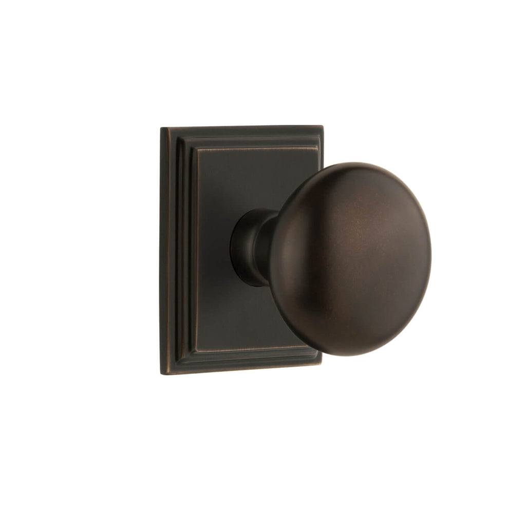 Carré Square Rosette with Fifth Avenue Knob in Timeless Bronze