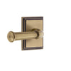 Carré Square Rosette with Georgetown Lever in Vintage Brass