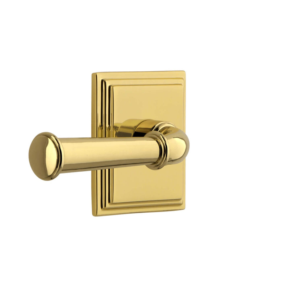 Carré Square Rosette with Georgetown Lever in Lifetime Brass