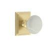Carré Square Rosette with Hyde Park Knob in Satin Brass