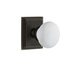Carré Square Rosette with Hyde Park Knob in Timeless Bronze